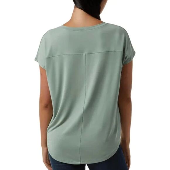 32 Degrees Cool Women’s Soft Luxe Short Sleeve V-Neck Top, Green, M - Picture 2 of 3
